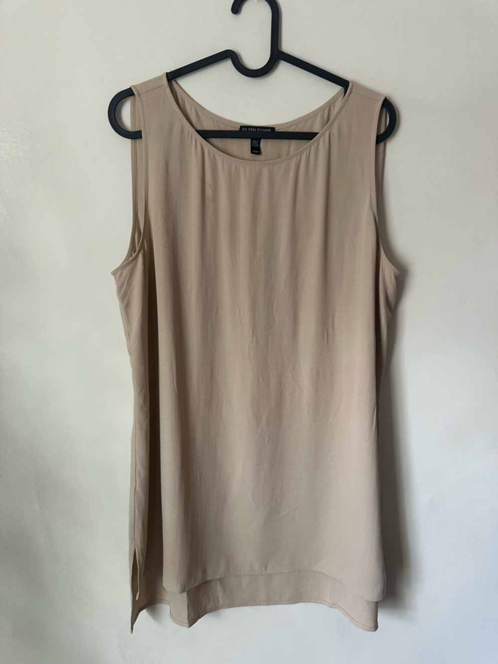 Eileen Fisher Silk Tan Nude Tank Top Blouse Size Medium